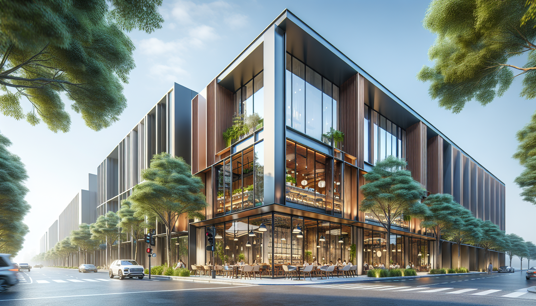 Restaurant-yrityksen julkisivu tai toimisto ulkoa